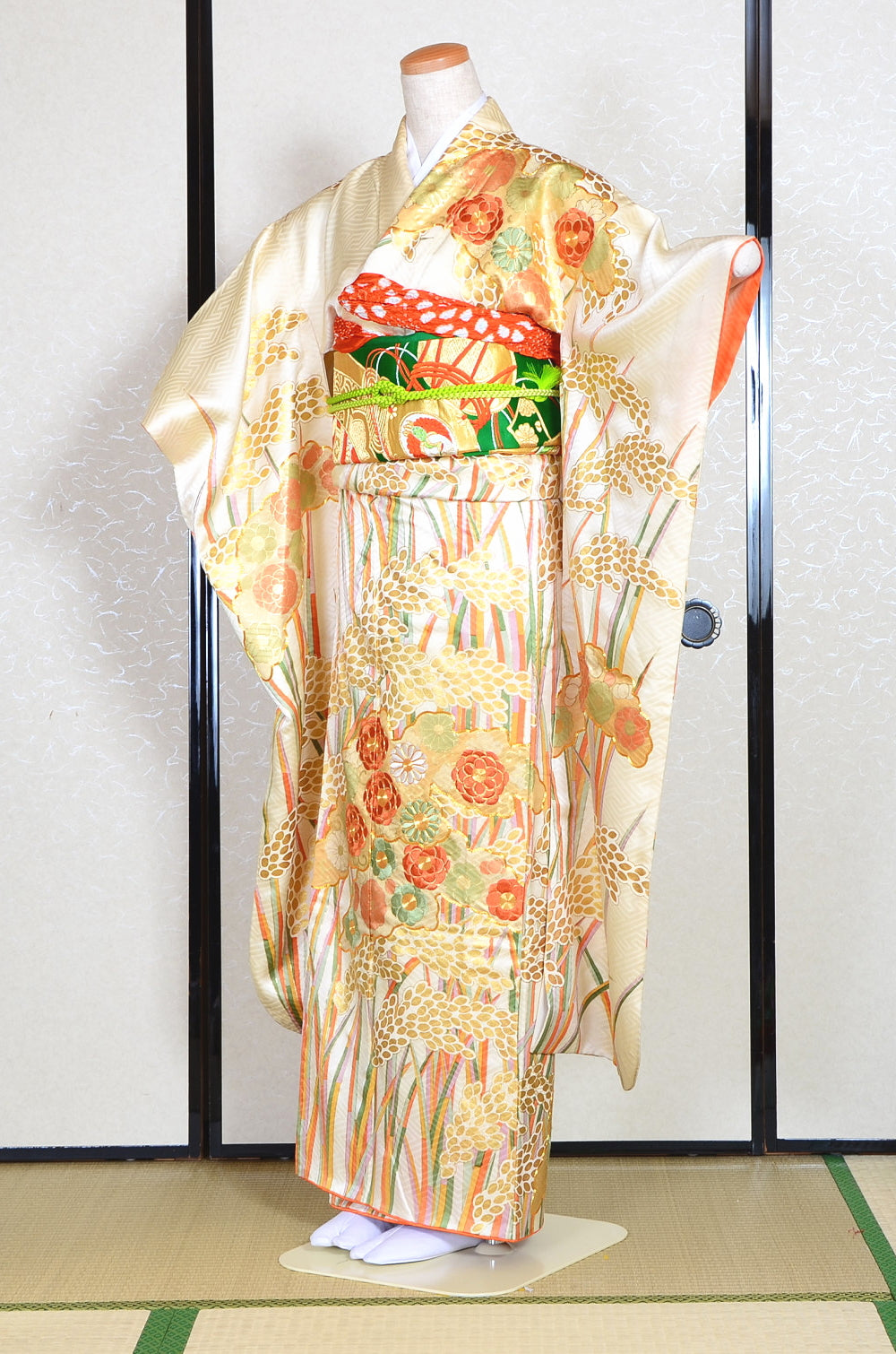 Long-sleeved kimono 6 items set / Furisode / FK#1080