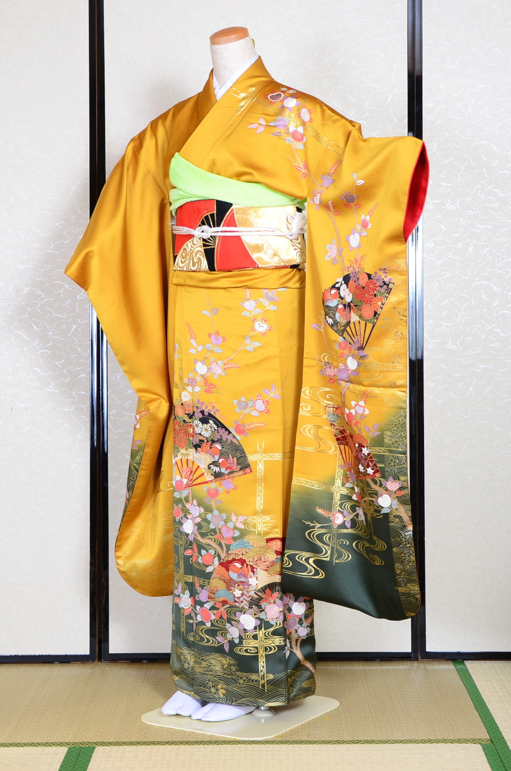 Long-sleeved kimono 6 items set / Furisode / FK#1055