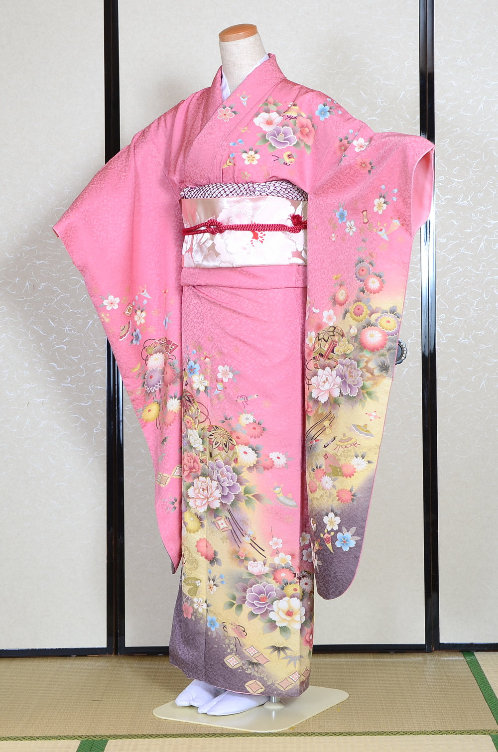 Long-sleeved kimono 6 items set / Furisode / FK#1-226