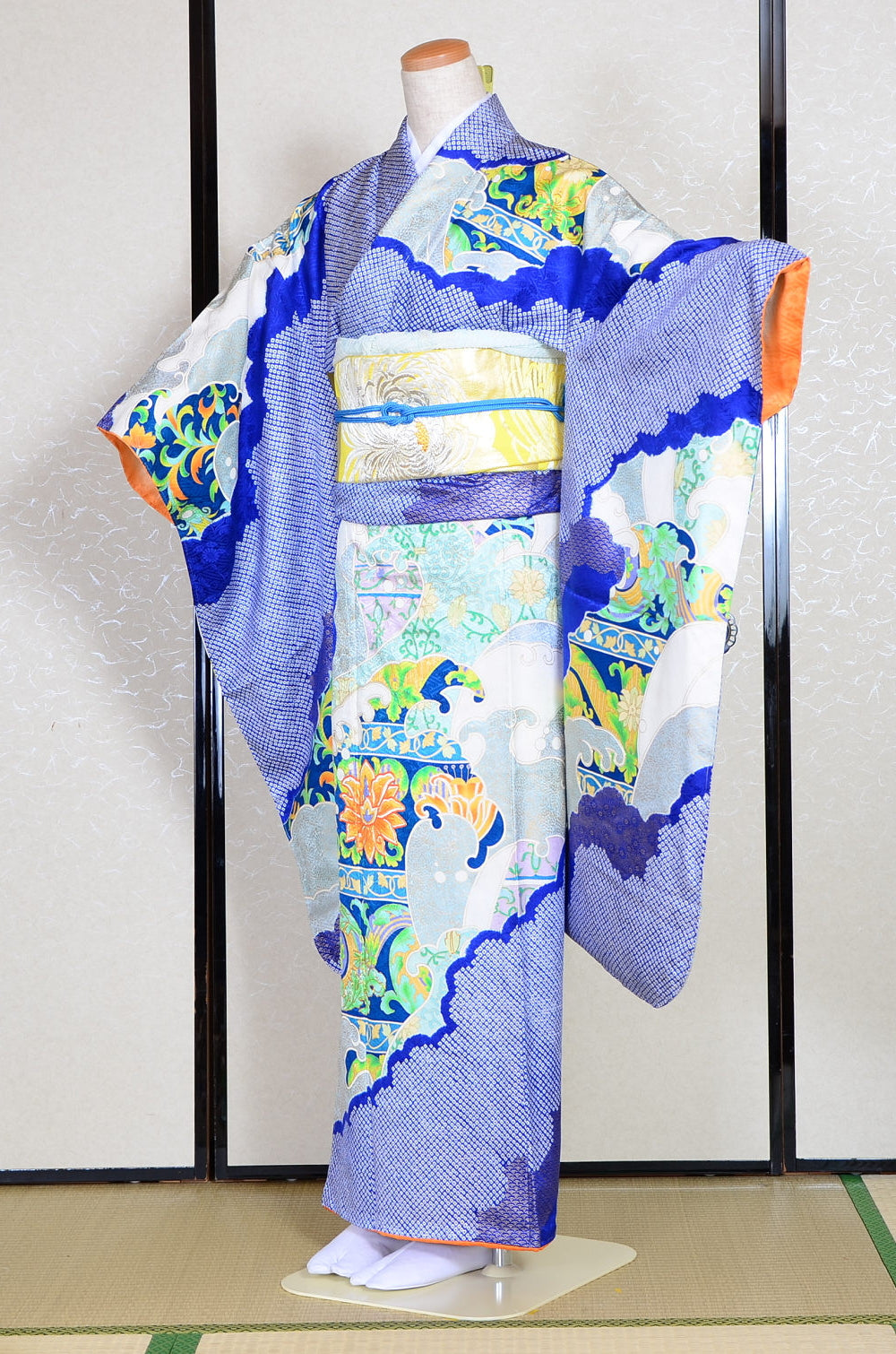 Long-sleeved kimono 6 items set / Furisode / FK#1-311