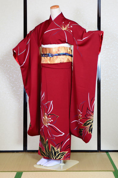 Long-sleeved kimono 6 items set / Furisode / FK#1-378