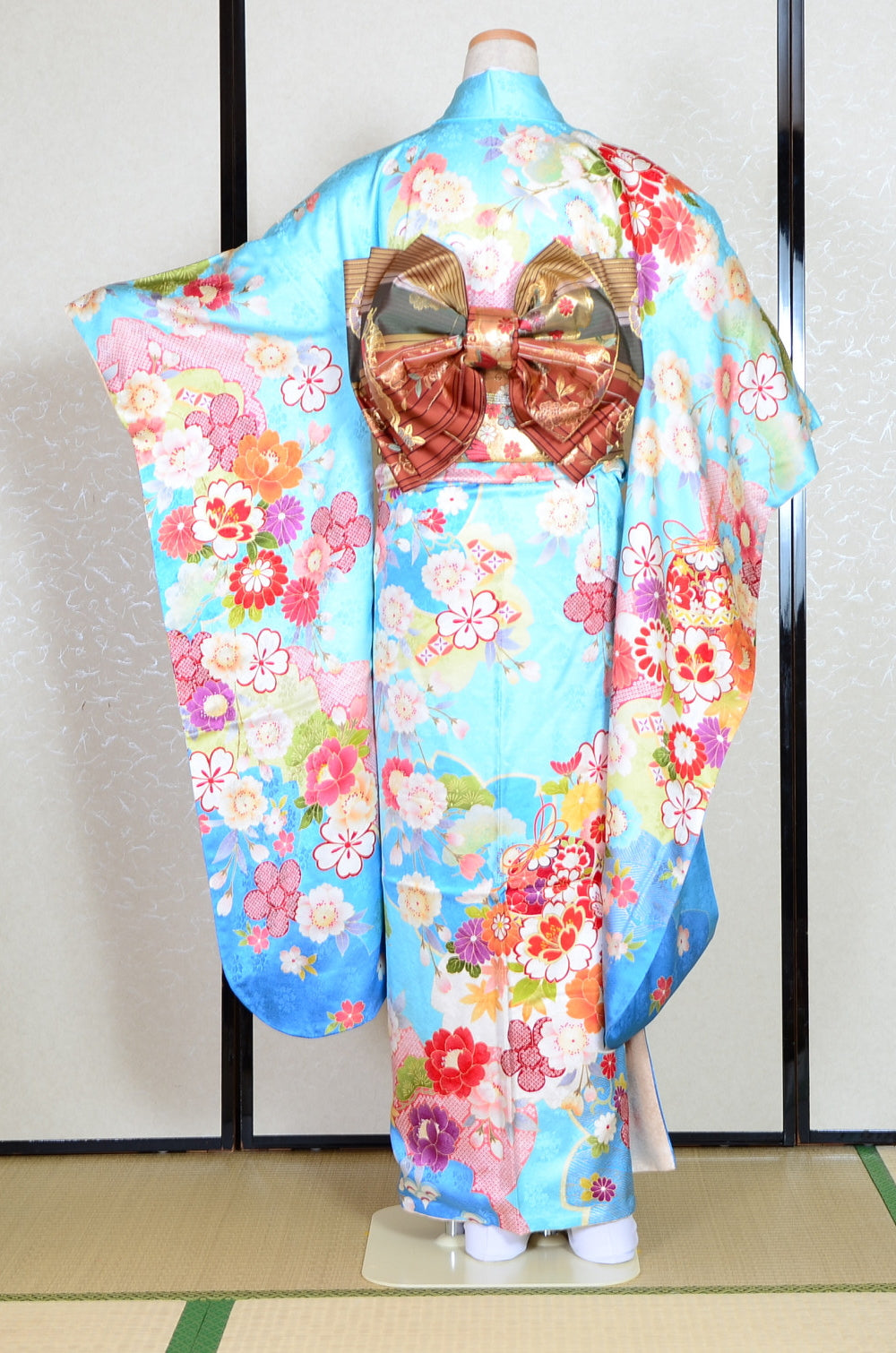 Long-sleeved kimono 6 items set / Furisode / FK#1-676