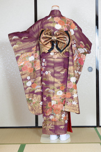 Long-sleeved kimono 6 items set / Furisode / FK#1-683