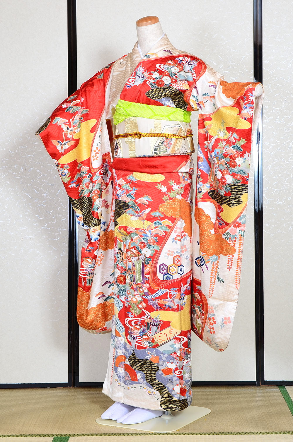 Long-sleeved kimono 6 items set / Furisode / FK#1191