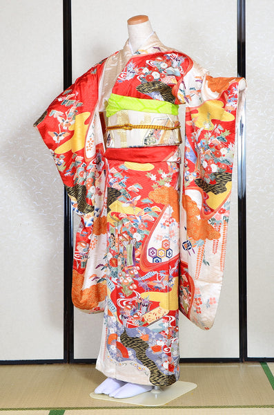 Long-sleeved kimono 6 items set / Furisode / FK#1191