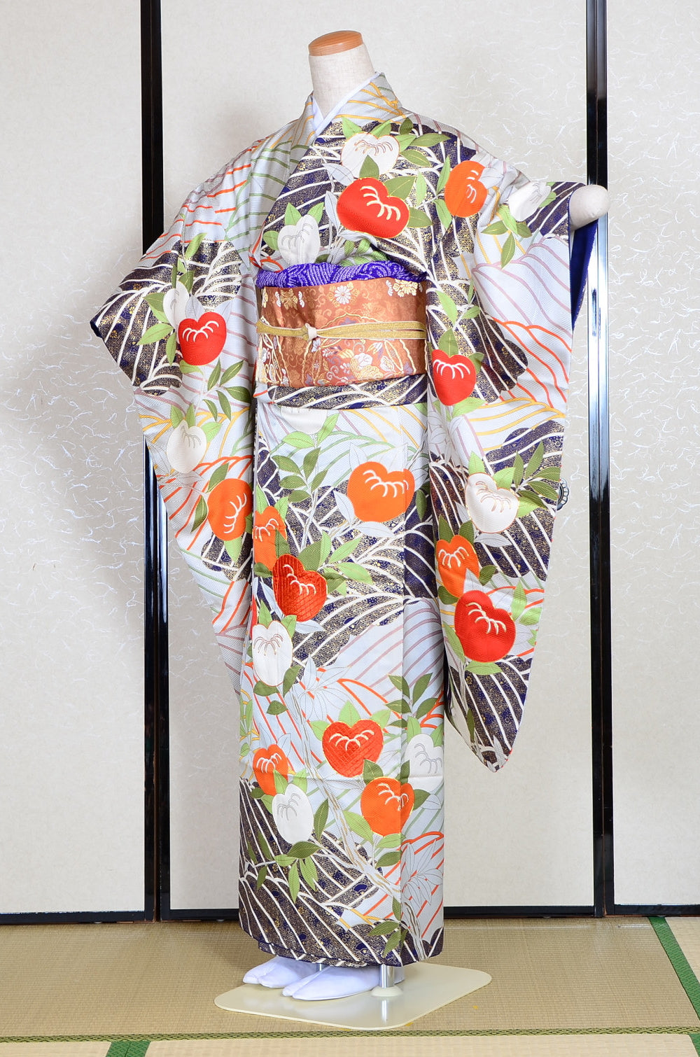 Long-sleeved kimono 6 items set / Furisode / FK#1-301