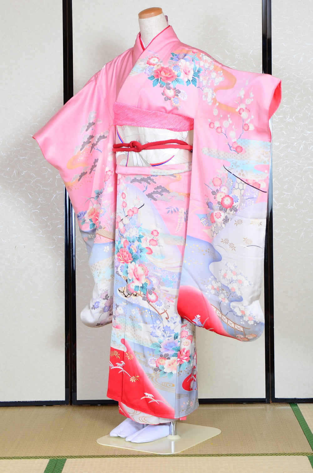 Long-sleeved kimono 6 items set / Furisode / FK#1-324