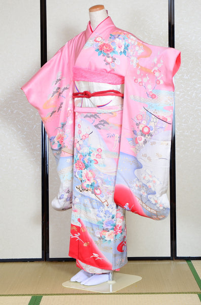 Long-sleeved kimono 6 items set / Furisode / FK#1-324