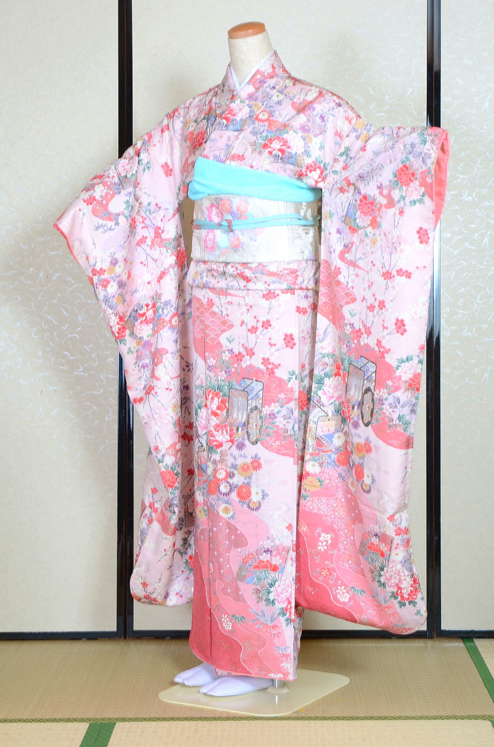 Long-sleeved kimono 6 items set / Furisode / FK#1-375