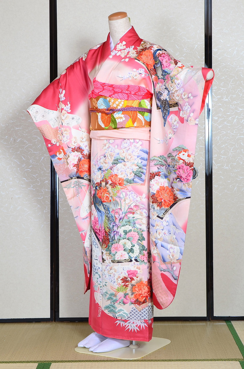 Long-sleeved kimono 6 items set / Furisode / FK#1193