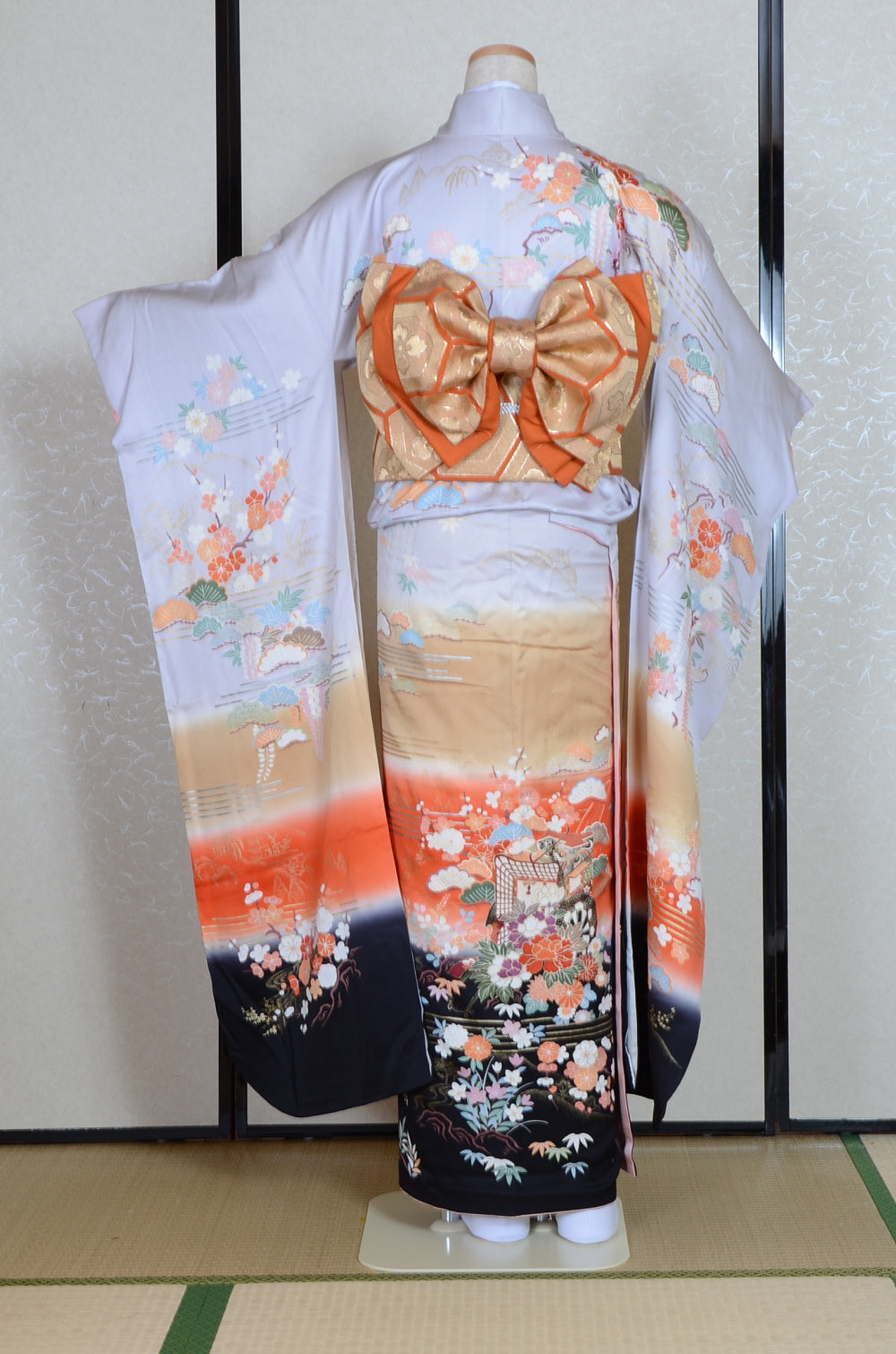 Long-sleeved kimono 6 items set / Furisode / FK#1-778