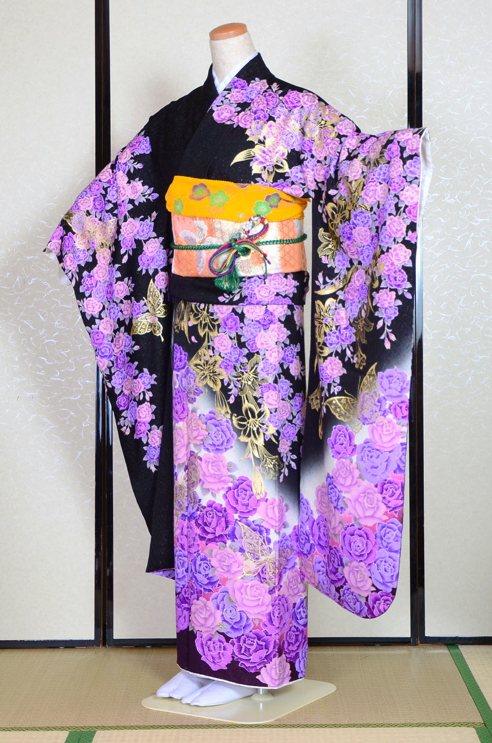 Long-sleeved kimono 6 items set / Furisode / FK#1-368