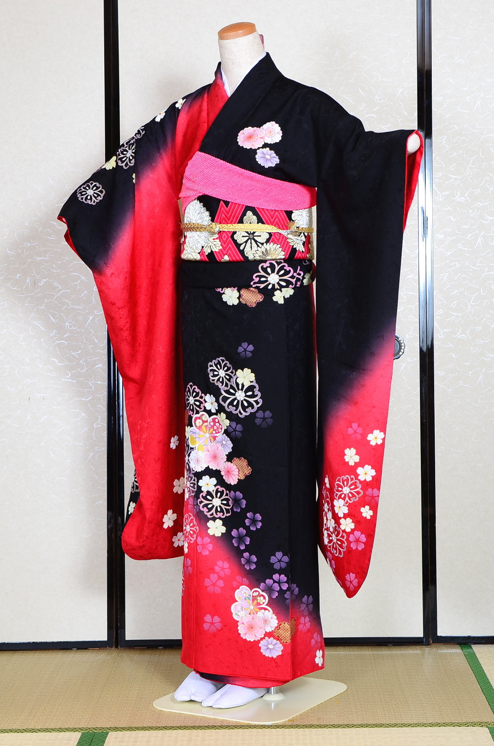 Long-sleeved kimono 6 items set / Furisode / FK#1-223