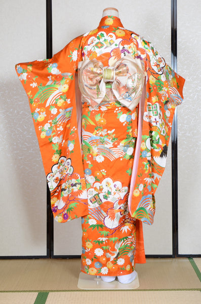 Long-sleeved kimono 6 items set / Furisode / FK#1-755