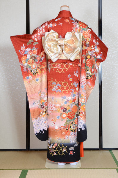 Long-sleeved kimono 6 items set / Furisode / FK#1-733