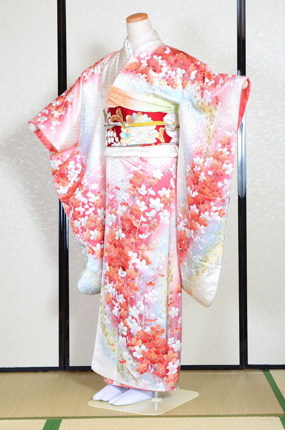 Long-sleeved kimono 6 items set / Furisode / FK#1130