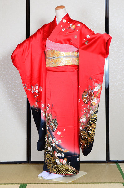 Long-sleeved kimono 6 items set / Furisode / FK#1182