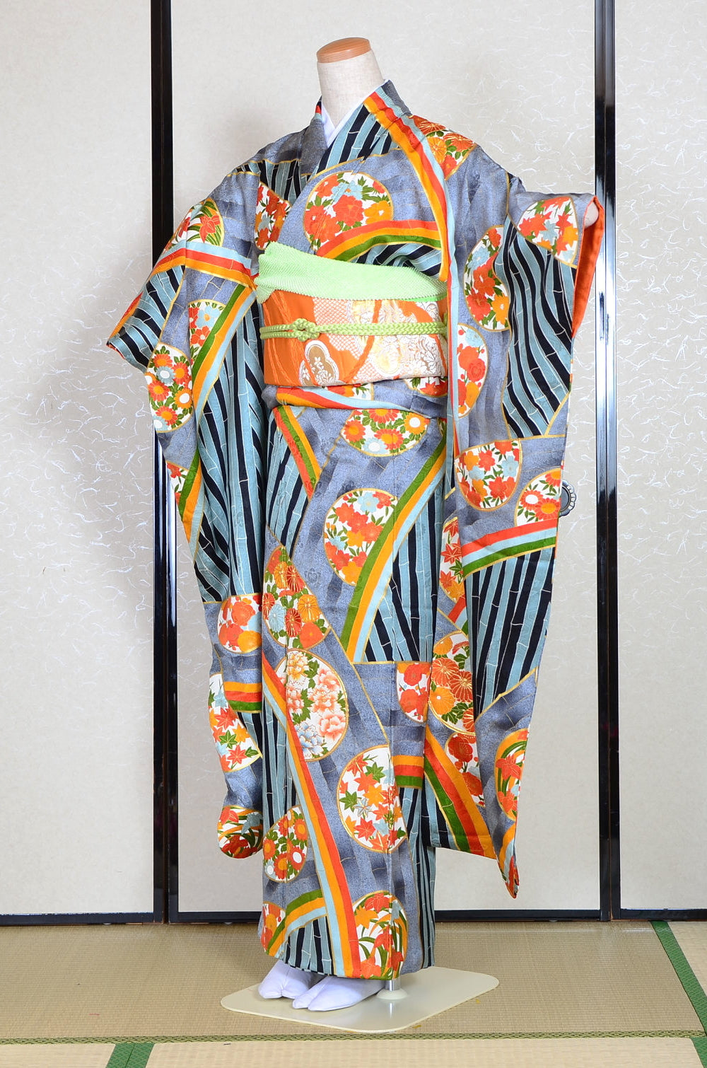 Long-sleeved kimono 6 items set / Furisode / FK#1-242