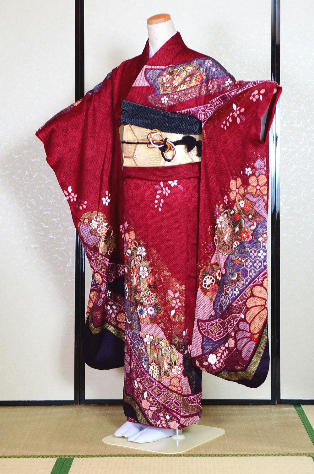 Long-sleeved kimono 6 items set / Furisode / FK#1-371