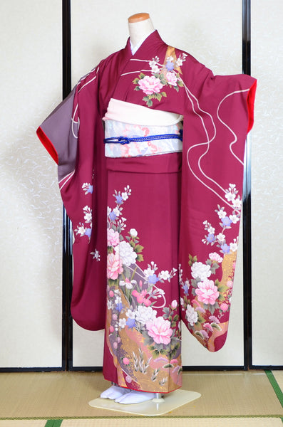 Long-sleeved kimono 6 items set / Furisode / FK#1-362