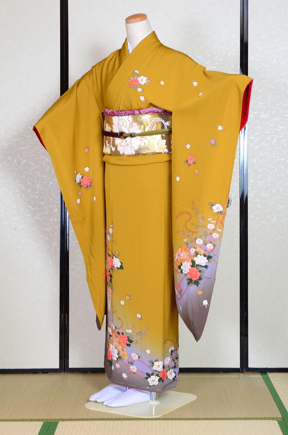 Long-sleeved kimono 6 items set / Furisode / FK#1-381