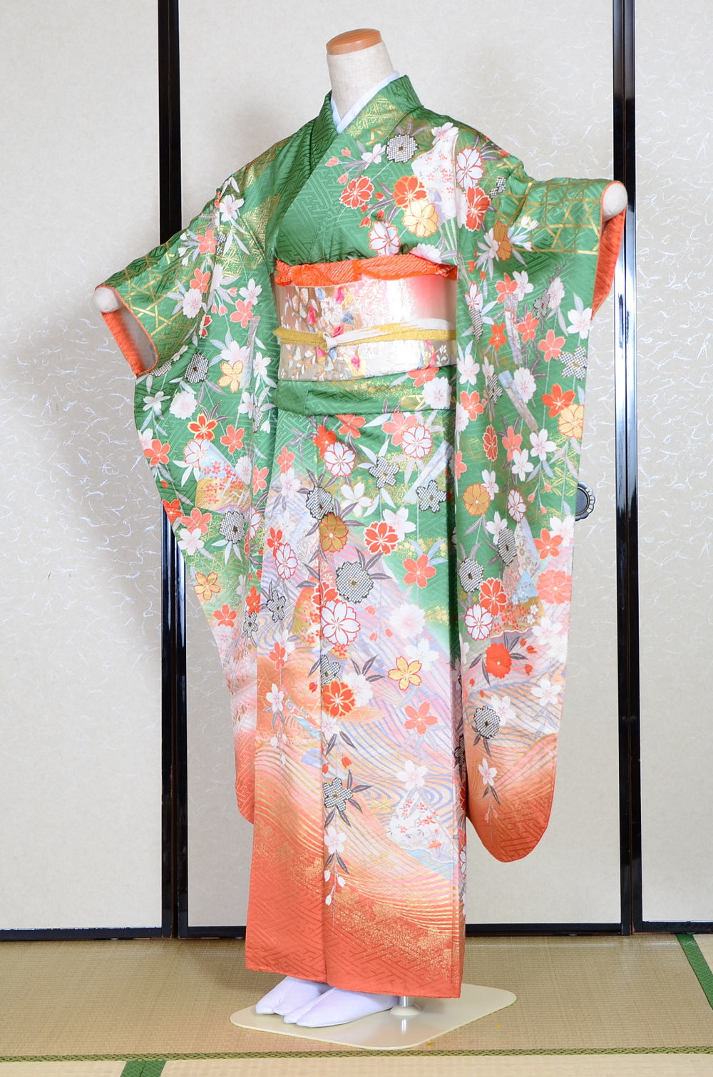 Long-sleeved kimono 6 items set / Furisode / FK#1-316