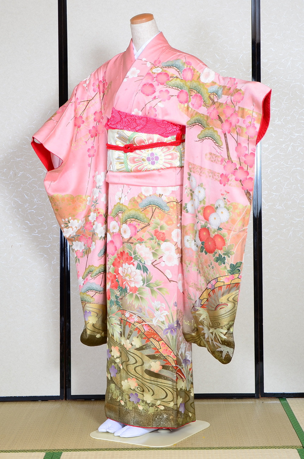 Long-sleeved kimono 6 items set / Furisode / FK#1-304