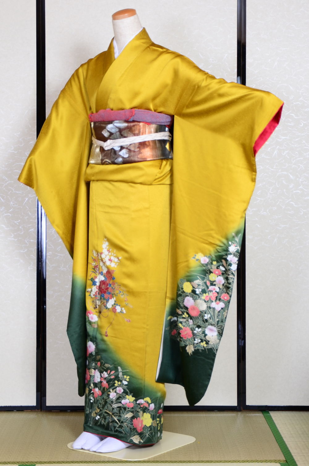 Long-sleeved kimono 6 items set / Furisode / FK#731