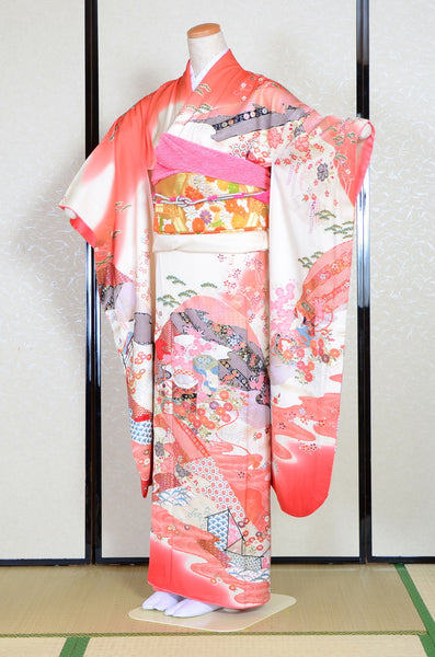 Long-sleeved kimono 6 items set / Furisode / FK#1057