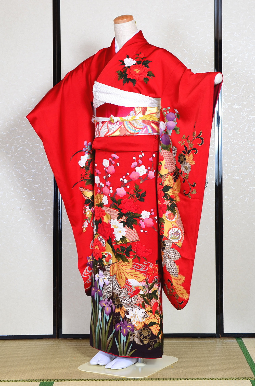 Long-sleeved kimono 6 items set / Furisode / FK#1187