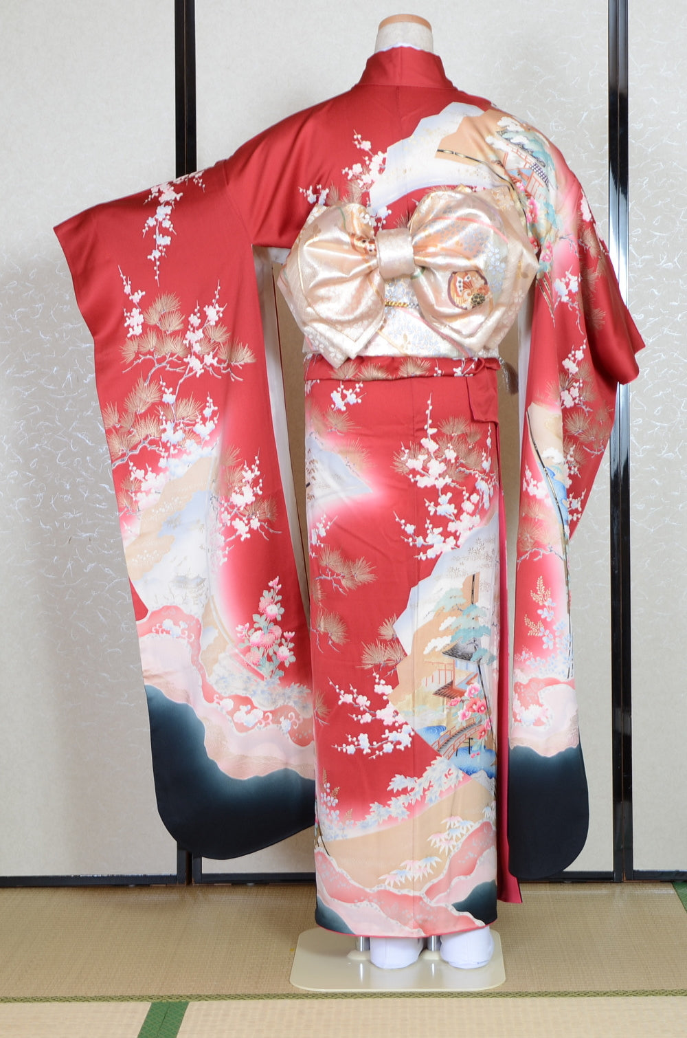 Long-sleeved kimono 6 items set / Furisode / FK#1-718