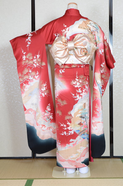 Long-sleeved kimono 6 items set / Furisode / FK#1-718