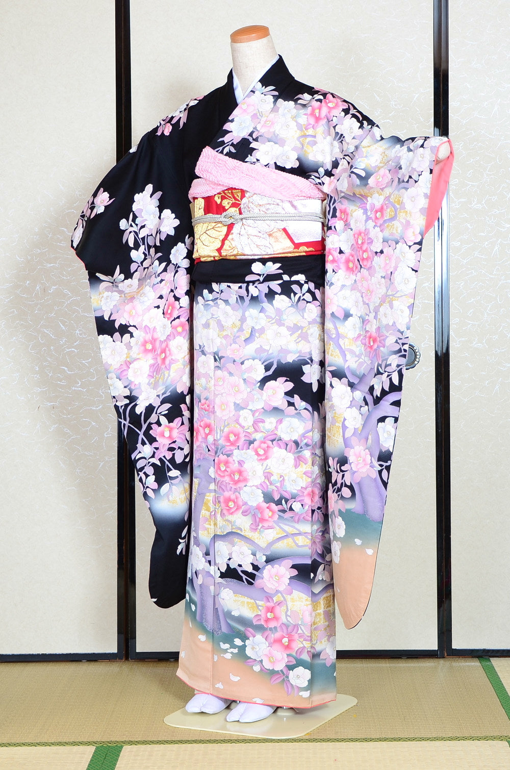 Long-sleeved kimono 6 items set / Furisode / FK#1083