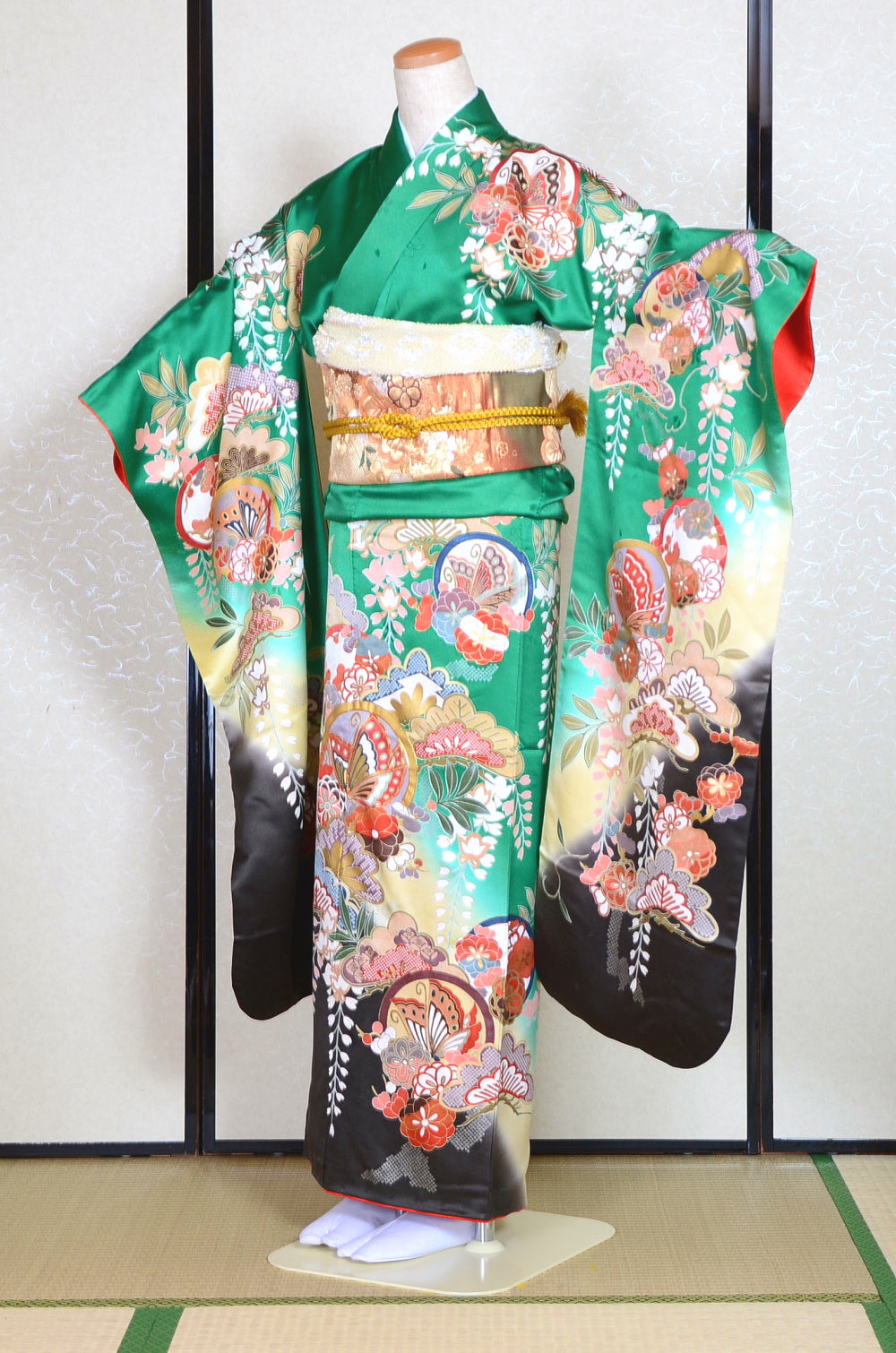 Long-sleeved kimono 6 items set / Furisode / FK#1-376