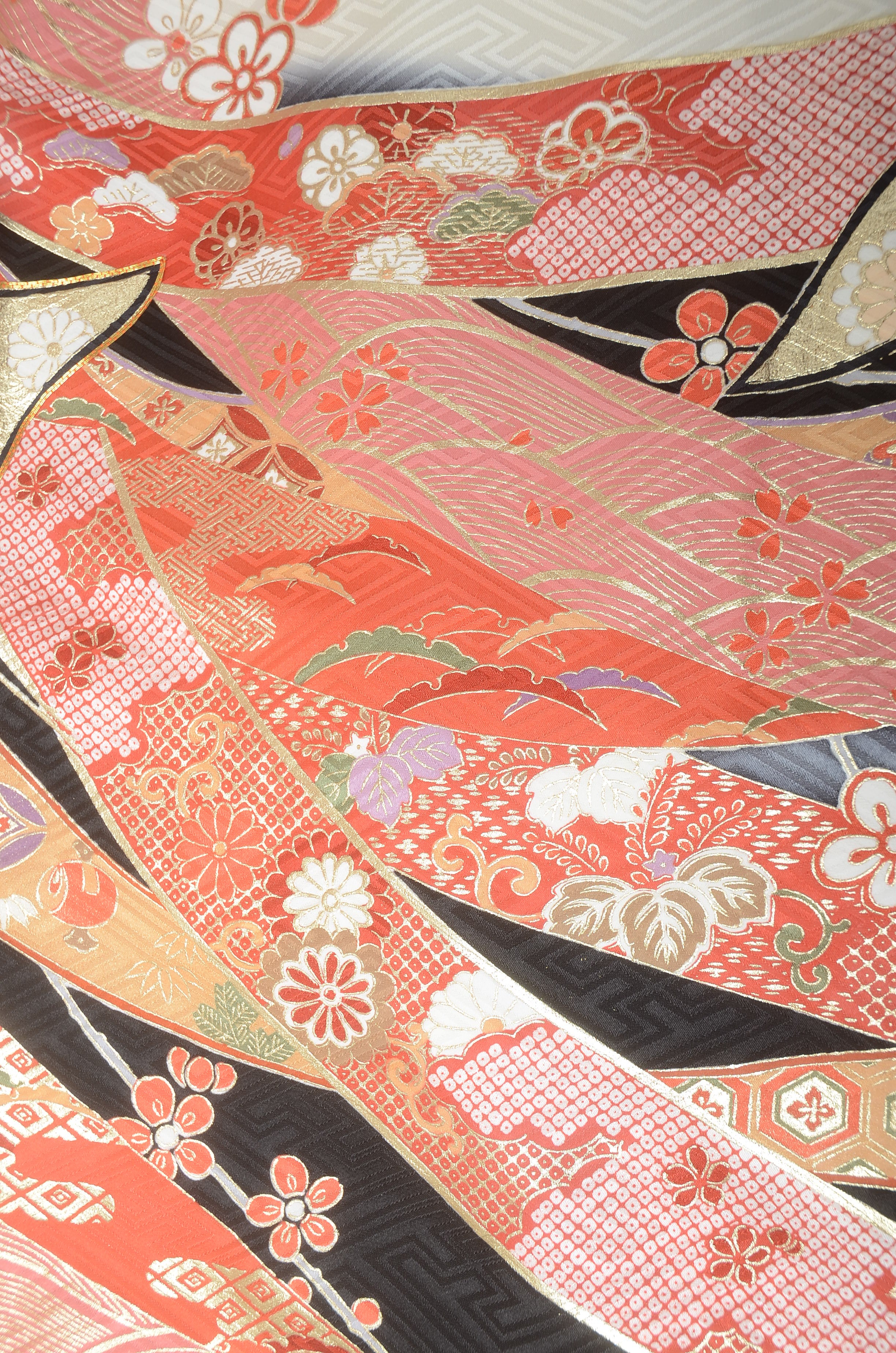 Long-sleeved kimono 6 items set / Furisode / FK#1184