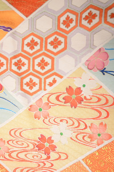 Long-sleeved kimono 6 items set / Furisode / FK#1-374