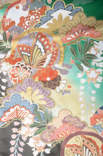 Long-sleeved kimono 6 items set / Furisode / FK#1-376