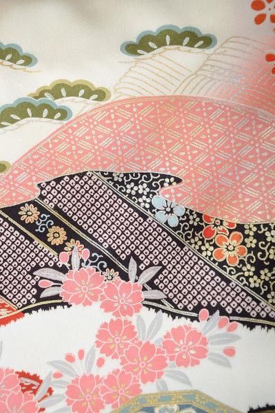 Long-sleeved kimono 6 items set / Furisode / FK#1057
