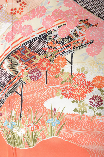 Long-sleeved kimono 6 items set / Furisode / FK#1057
