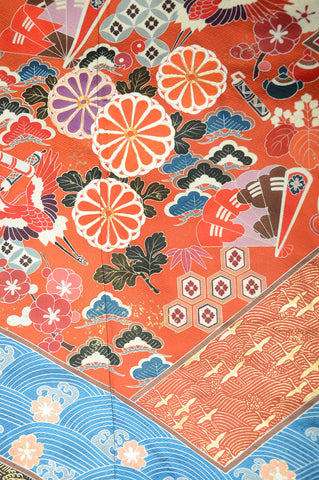Long-sleeved kimono 6 items set / Furisode / FK#1061