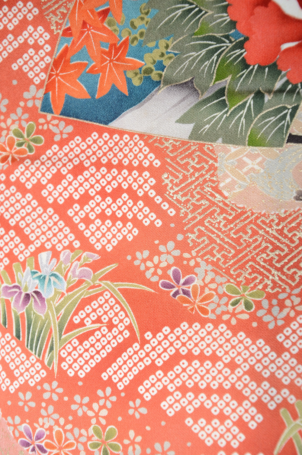 Long-sleeved kimono 6 items set / Furisode / FK#1081