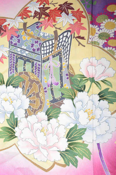Long-sleeved kimono 6 items set / Furisode / FK#1082