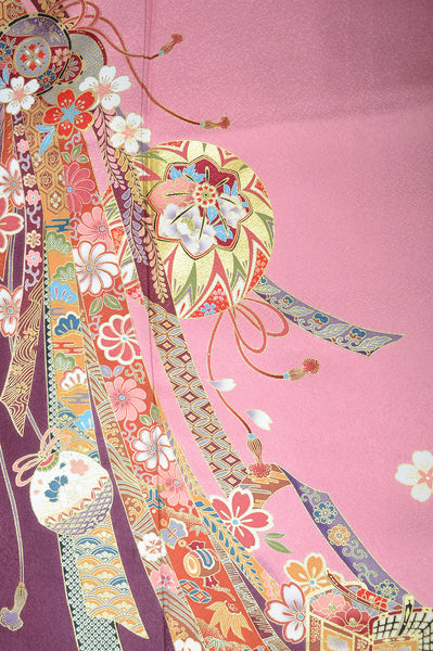 Long-sleeved kimono 6 items set / Furisode / FK#1126