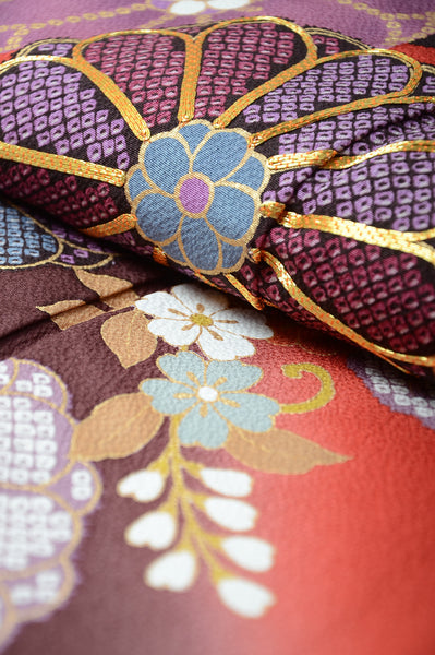 Long-sleeved kimono 6 items set / Furisode / FK#1128