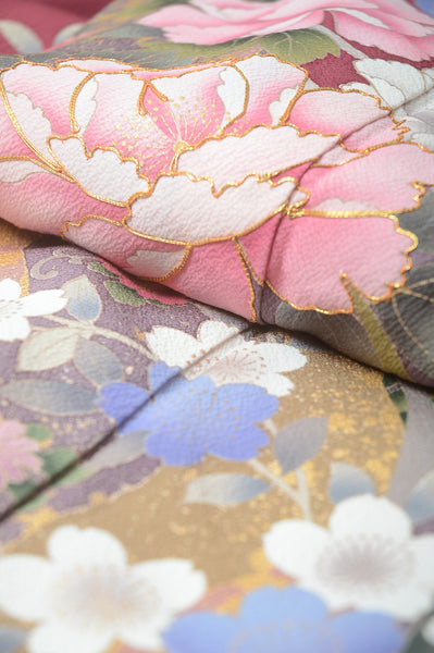 Long-sleeved kimono 6 items set / Furisode / FK#1-362