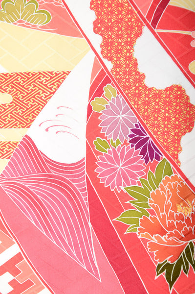 Long-sleeved kimono 6 items set / Furisode / FK#989