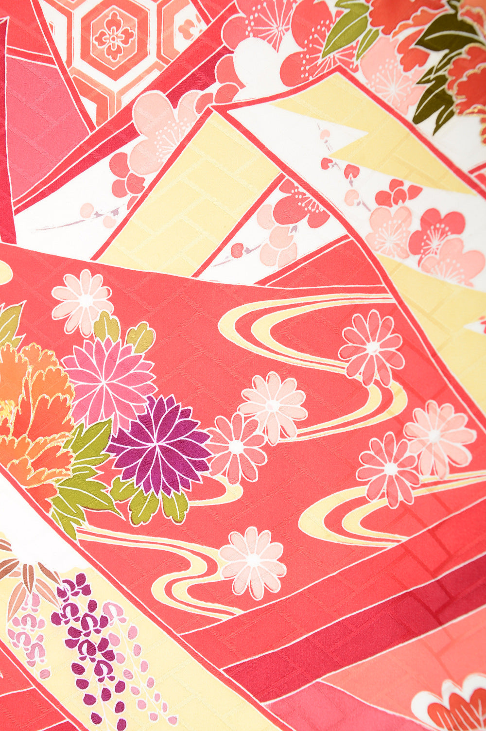 Long-sleeved kimono 6 items set / Furisode / FK#989