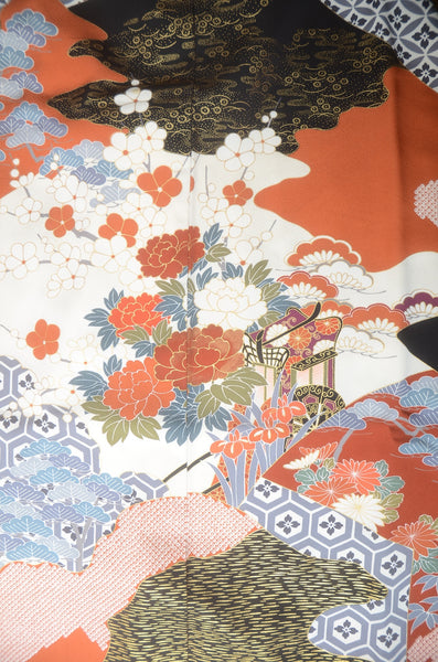 Long-sleeved kimono 6 items set / Furisode / FK#1-697
