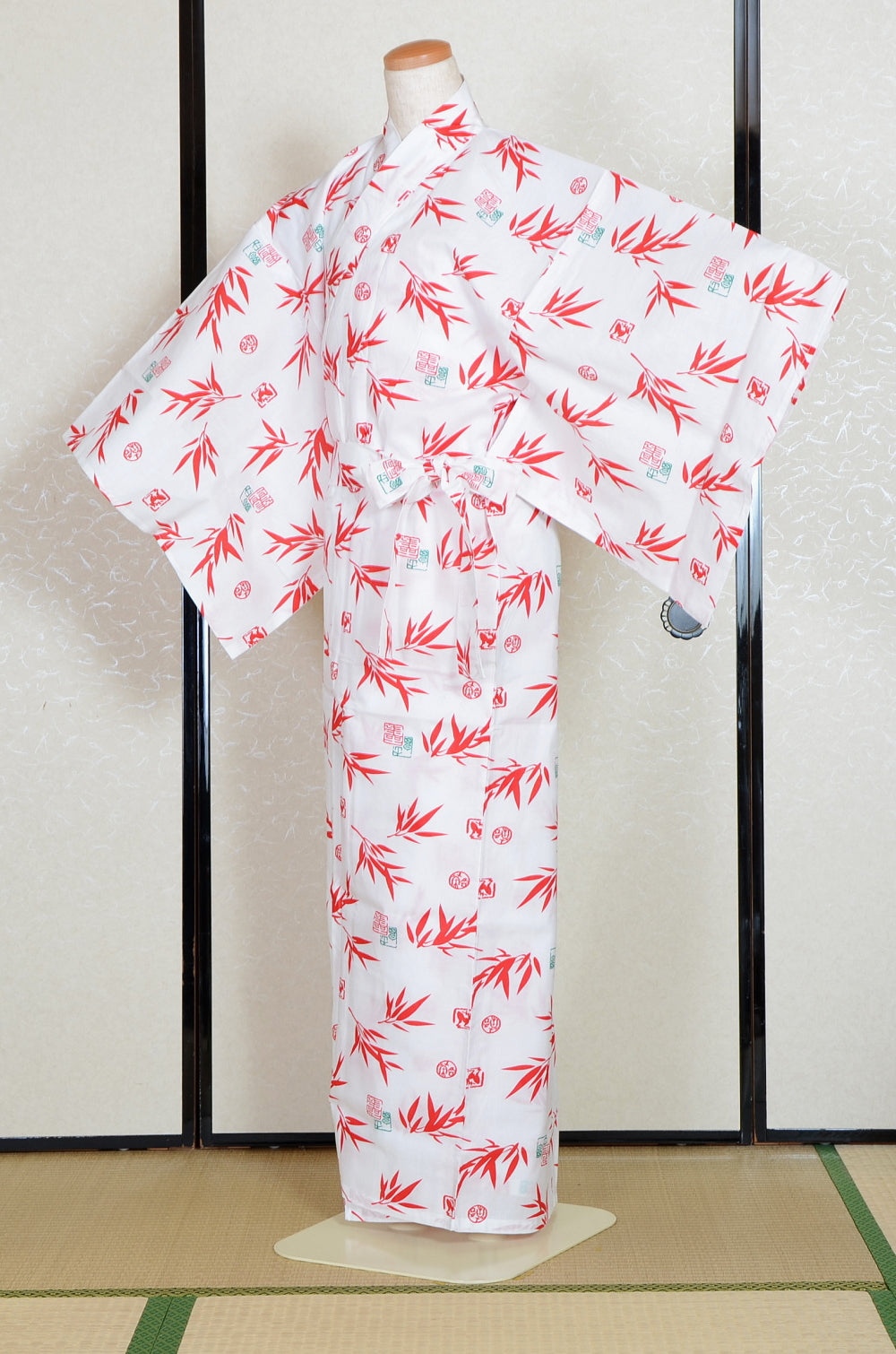 Yukata for indoor use /sasani hanko:YB402-white