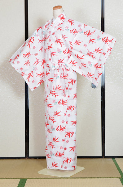 Yukata for indoor use /sasani hanko:YB402-white